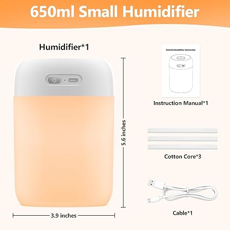 650ml Mini Cool Mist Humidifier Portable