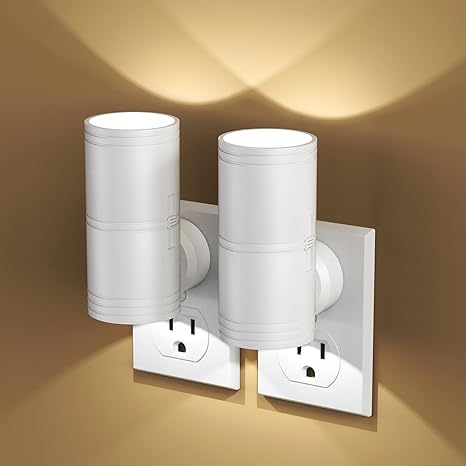 2 Pack Dimmable LED Night Light with Sensor
